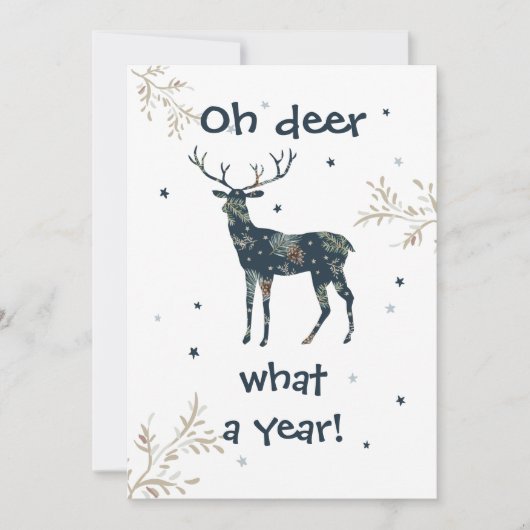 Oh Deer What A Year Quarantine 2020 Kerstmis Feestdagenkaart (Voorkant)