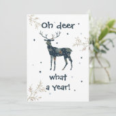 Oh Deer What A Year Quarantine 2020 Kerstmis Feestdagenkaart (Staand voorkant)