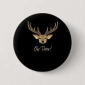 Oh Deer Whimsical Artistic Expression Ronde Button 5,7 Cm (Voorkant)