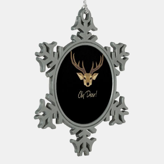 Oh Deer Whimsical Artistic Expression Tin Sneeuwvlok Ornament (Links)