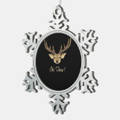 Oh Deer Whimsical Artistic Expression  Tin Sneeuwvlok Ornament (Rechts)