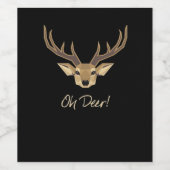 Oh Deer Whimsical Artistic Expression  Wijn Etiket (Enkel label)