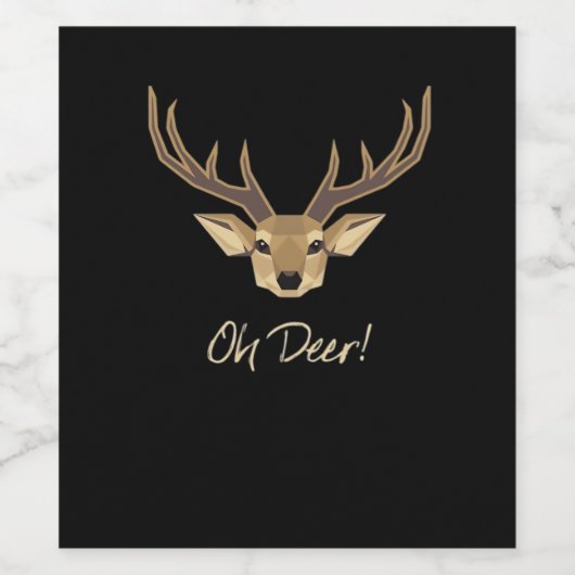 Oh Deer Whimsical Artistic Expression  Wijn Etiket (Enkel label)
