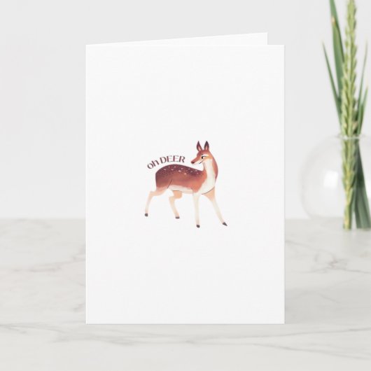 Oh Deer Whimsical Creative DesFolded Greeting Card Kaart (Voorkant)