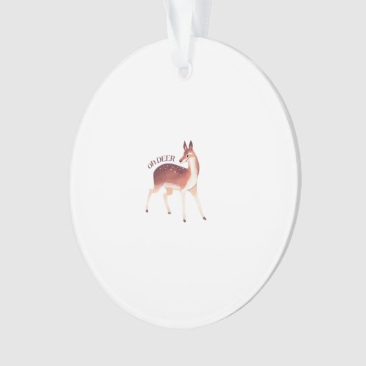 Oh Deer Whimsical Creative Design Acrylic Ornament (voorkant)
