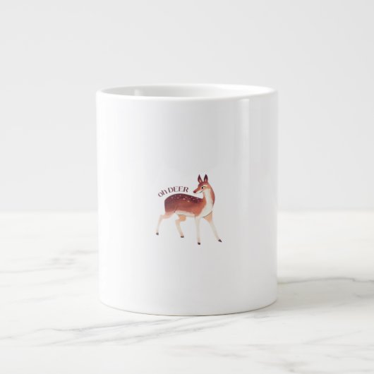 Oh Deer Whimsical Creative Design  Grote Koffiekop (Voorkant)