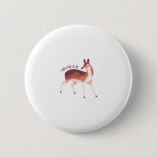 Oh Deer Whimsical Creative Design Ronde Button 5,7 Cm (Voorkant)