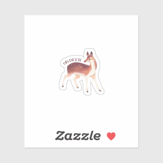 Oh Deer Whimsical Creative Design Sticker (Vel)