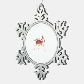 Oh Deer Whimsical Creative Design Tin Sneeuwvlok Ornament (Rechts)