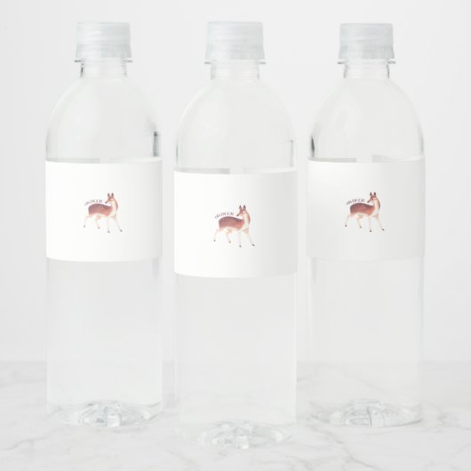Oh Deer Whimsical Creative Design Waterfles Etiket (Flessen)
