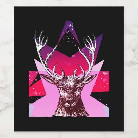 Oh Deer Whimsical Creative Design  Wijn Etiket (Enkel label)