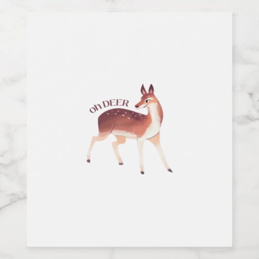 Oh Deer Whimsical Creative Design  Wijn Etiket (Enkel label)