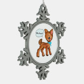 Oh Deer Whimsical Forest Vibe  Tin Sneeuwvlok Ornament (Links)