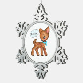 Oh Deer Whimsical Forest Vibe  Tin Sneeuwvlok Ornament (Rechts)