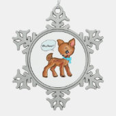 Oh Deer Whimsical Forest Vibe  Tin Sneeuwvlok Ornament (Voorkant)