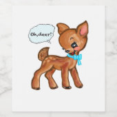 Oh Deer Whimsical Forest Vibe  Wijn Etiket (Enkel label)