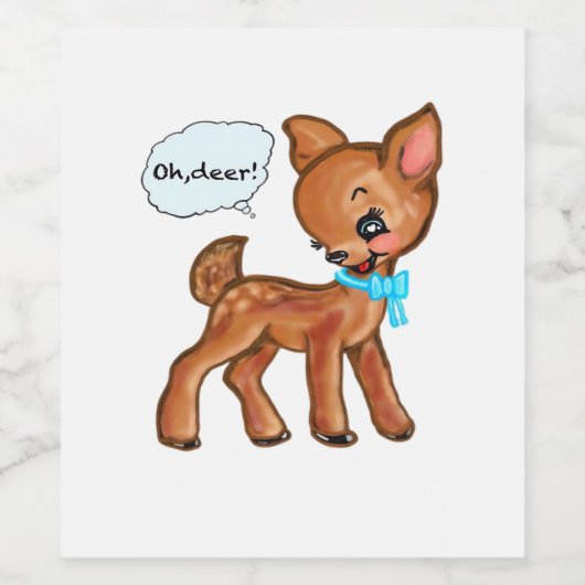 Oh Deer Whimsical Forest Vibe  Wijn Etiket (Enkel label)