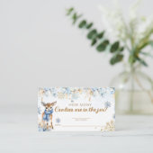 Oh Deer Winter Baby Boy Shower hoeveel snoepjes Informatiekaartje (Staand voorkant)
