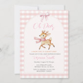 Oh Deer Winter Baby Girl Shower Invitation Kaart (Voorkant)