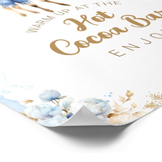 Oh Deer Winter Baby Jongen Douche Cacao Bar Poster (Hoek)