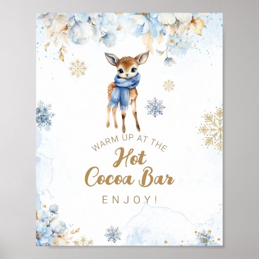 Oh Deer Winter Baby Jongen Douche Cacao Bar Poster (Voorkant)