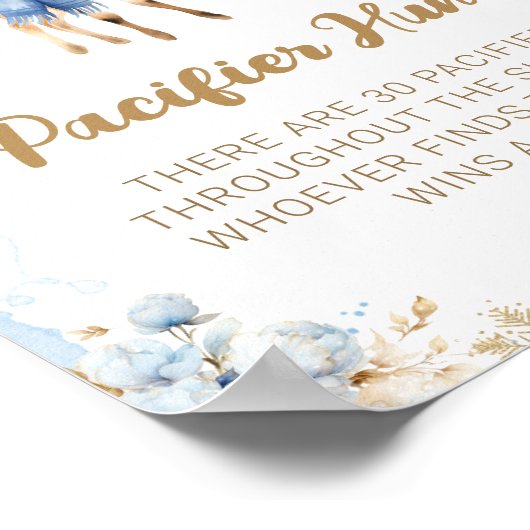 Oh Deer Winter Baby Jongen Douche Fopspeen Hunt Sp Poster (Hoek)