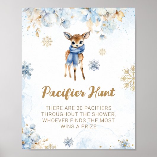 Oh Deer Winter Baby Jongen Douche Fopspeen Hunt Sp Poster (Voorkant)