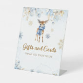 Oh Deer Winter Baby Jongen Douche Gift Kaart Reclamebord Met Voetstuk (Voorkant)