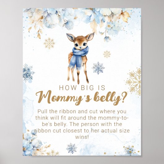 Oh Deer Winter Baby Jongen Douche Mama's Belly Gam Poster (Voorkant)