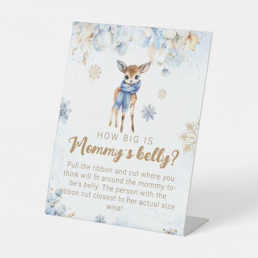 Oh Deer Winter Baby Jongen Douche Mama's Belly Gam Reclamebord Met Voetstuk
