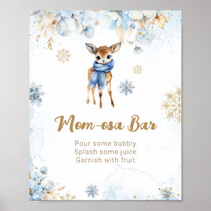 Oh Deer Winter Baby Jongen Douche Moeder-osa Bar Poster