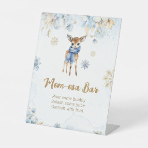 Oh Deer Winter Baby Jongen Douche Moeder-osa Bar Reclamebord Met Voetstuk