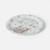 Oh Deer Winter Baby Jongen Douche Papier Borden Papieren Bordje (Gekanteld)
