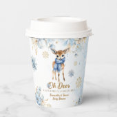 Oh Deer Winter Baby Jongen Douche Welkom Papieren Bekers (Achterkant)