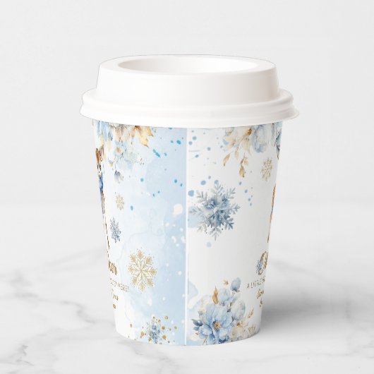 Oh Deer Winter Baby Jongen Douche Welkom Papieren Bekers (Rechts)