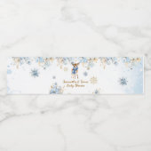 Oh Deer Winter Baby Jongen Douche Welkom Waterfles Etiket (Enkel label)
