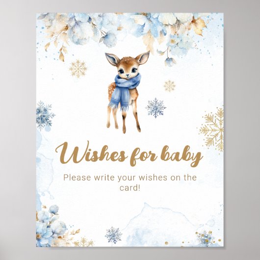 Oh Deer Winter Baby Jongen Douche Wensen Game Poster (Voorkant)