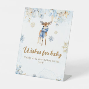 Oh Deer Winter Baby Jongen Douche Wensen Game Reclamebord Met Voetstuk