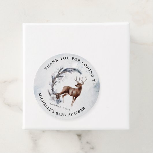 Oh Deer! Winter Baby shower Dank je cadeau Bedankjes Labels (In situ)