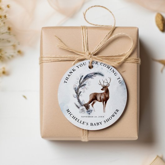 Oh Deer! Winter Baby shower Dank je cadeau Bedankjes Labels
