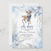 Oh Deer Winter Baby shower Elegant Kaart (Voorkant)