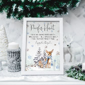 Oh Deer Winter Baby shower Fopspeen Hunt Spel Poster