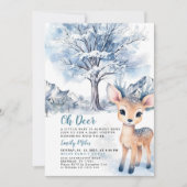 Oh Deer Winter Baby shower Kaart (Voorkant)