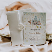 Oh Deer Winter Baby shower Kaart