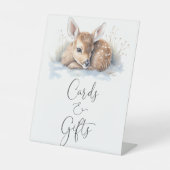 Oh Deer Winter Baby shower Kaarten en geschenken Reclamebord Met Voetstuk (Voorkant)