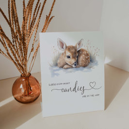Oh Deer Winter Baby shower Raad hoeveel spel Reclamebord Met Voetstuk