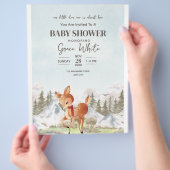 Oh Deer winter Baby shower Woodland Baby shower Flyer (Hand)