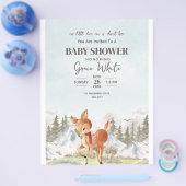 Oh Deer winter Baby shower Woodland Baby shower Flyer (Enkel)