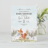 Oh Deer winter Baby shower Woodland Baby shower Kaart (Staand voorkant)