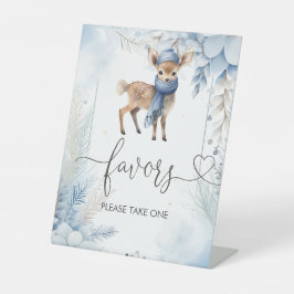 Oh Deer Winter Boy Baby shower gunsten Reclamebord Met Voetstuk
